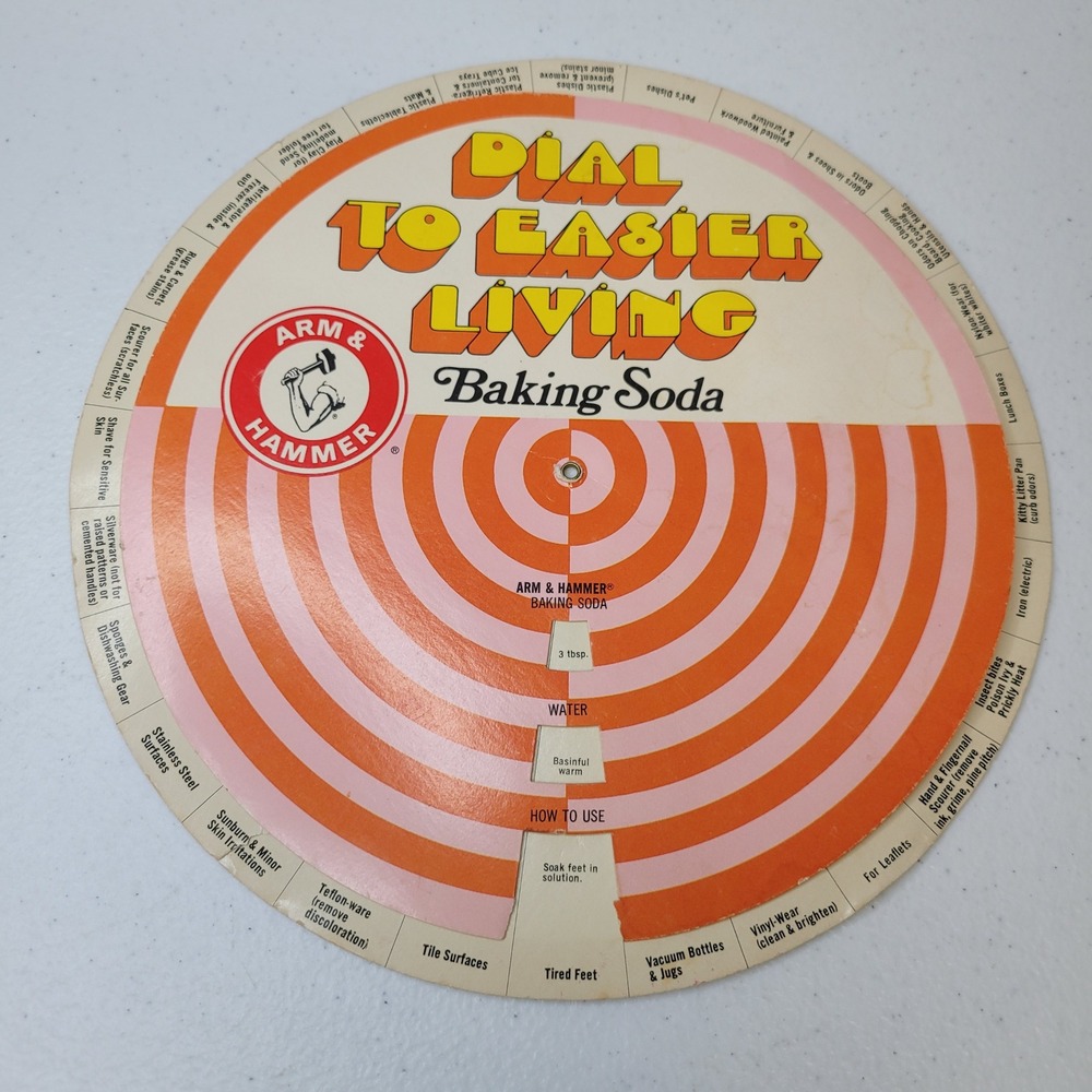 VTG Double Sided Arm & Hammer Dial‎ To Easier Living Wheel Chart Household Guide